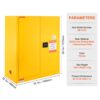 VEVOR Sicherheitsschrank für brennbare Flüssigkeiten, 128,7 L, Lagerschrank für brennbare Flüssigkeiten aus Kaltgewalztem Stahl, 1095 x 460 x 1273mm, Schrank mit einem verstellbaren Regal – Bild 3
