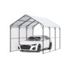 VEVOR Zeltgarage 3x4,5x3,15 m, Garagenzelt, Carport mit verzinktem Stahlrahmen & Dach, Autozelt mit abnehmbaren Seitenwänden, Mehrzweck-Autounterstand für Pickup, Boot, Auto & Traktoren