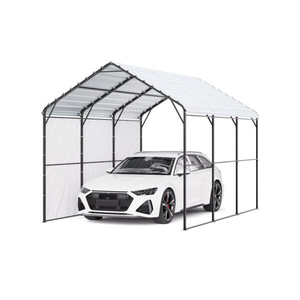 VEVOR Zeltgarage 3x4,5x3,15 m, Garagenzelt, Carport mit verzinktem Stahlrahmen & Dach, Autozelt mit abnehmbaren Seitenwänden, Mehrzweck-Autounterstand für Pickup, Boot, Auto & Traktoren