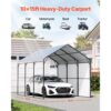 VEVOR Zeltgarage 3x4,5x3,15 m, Garagenzelt, Carport mit verzinktem Stahlrahmen & Dach, Autozelt mit abnehmbaren Seitenwänden, Mehrzweck-Autounterstand für Pickup, Boot, Auto & Traktoren – Bild 2