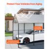 VEVOR Zeltgarage 3x4,5x3,15 m, Garagenzelt, Carport mit verzinktem Stahlrahmen & Dach, Autozelt mit abnehmbaren Seitenwänden, Mehrzweck-Autounterstand für Pickup, Boot, Auto & Traktoren – Bild 3