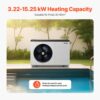 VEVOR Elektrische Pool-Wärmepumpe, 3,22–15,25kW Heizleistung, energiesparende Poolheizungen mit variabler Frequenz für 30–60m³ Aufstellpools, Heiz- und Kühlpool-Warmwasserbereiter AC 220–240V, 50Hz – Bild 2