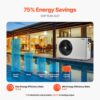 VEVOR Elektrische Pool-Wärmepumpe, 3,22–15,25kW Heizleistung, energiesparende Poolheizungen mit variabler Frequenz für 30–60m³ Aufstellpools, Heiz- und Kühlpool-Warmwasserbereiter AC 220–240V, 50Hz – Bild 4
