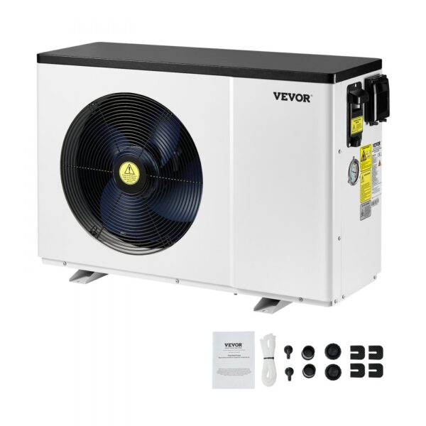 VEVOR Elektrische Pool-Wärmepumpe, 1,48–7,11 kW Heizleistung, energiesparende Poolheizungen mit variabler Frequenz für 15–30 m³ Aufstellpools, Heiz- und Kühlpool-Warmwasserbereiter