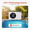 VEVOR Elektrische Pool-Wärmepumpe, 1,48–7,11 kW Heizleistung, energiesparende Poolheizungen mit variabler Frequenz für 15–30 m³ Aufstellpools, Heiz- und Kühlpool-Warmwasserbereiter – Bild 2