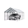 VEVOR Zeltgarage, 3,6x6x3,15 m Garagenzelt, Carport mit verzinktem Stahlrahmen & Dach, Autozelt mit abnehmbaren Seitenwänden, Schuppen Auto, Mehrzweck-Autounterstand für Pickup, Boot, Auto & Traktoren
