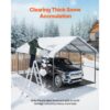 VEVOR Zeltgarage, 3,6x6x3,15 m Garagenzelt, Carport mit verzinktem Stahlrahmen & Dach, Autozelt mit abnehmbaren Seitenwänden, Schuppen Auto, Mehrzweck-Autounterstand für Pickup, Boot, Auto & Traktoren – Bild 4