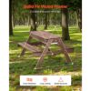 VEVOR Picknicktisch mit abnehmbarem Sonnenschirm & 2 Bänken, Sitzgruppe Strandtisch Outdoor Gartenmöbel aus Holz Terrassen-Essmöbel für 4 Personen für Garten, Hinterhof und Veranda (Walnuss) – Bild 2 VEVOR Picknicktisch mit abnehmbarem Sonnenschirm & 2 Bänken, Sitzgruppe Strandtisch Outdoor Gartenmöbel aus Holz Terrassen-Essmöbel für 4 Personen für Garten, Hinterhof und Veranda (Walnuss) – Bild 2