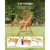 VEVOR 2 in 1 umwandelbarer & austauschbarer Picknicktisch, Outdoor-Tisch- und Bank-Set aus Holz, tragbare, faltbare Bank mit Loch für Schirm, Essmöbel für Garten, Hinterhof, Veranda (braun) – Bild 5