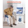 VEVOR Nachttoilettenstuhl 181 kg belastbar, Toilettensitzerhöhung mit gepolsterter Sitzfläche & Rückenlehne, abnehmbarer 5 L Eimer, höhenverstellbarer Toilettenstuhl (815-915 mm) für Erwachsene – Bild 5