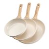 VEVOR Bratpfannen Set 3-tlg. (200 / 240 / 280 mm), Hochleistungs-Bratpfannen aus Aluminium (Antihaftbeschichtet), Kochpfanne Küchenkochgeschirr geeignet für Gas Elektro Induktion Beige VEVOR Bratpfannen Set 3-tlg. (200 / 240 / 280 mm), Hochleistungs-Bratpfannen aus Aluminium (Antihaftbeschichtet), Kochpfanne Küchenkochgeschirr geeignet für Gas Elektro Induktion Beige