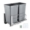 VEVOR ausziehbarer Mülleimer (27 Qt x 2), doppelter Unterbau-Küchenabfallbehälter, Mülleimer mit Türsatz & Soft-Close-Schieberegler, für Küchenschrank Spüle unter der Theke (grau)