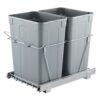 VEVOR ausziehbarer Mülleimer (35 Qt + 35 Qt) für Küchenschränke, doppelter Mülleimer unter der Spüle, Müllbehälter für unter die Spüle, mit robustem Vollauszug-Schiebesystem aus Metall & Griff
