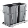 VEVOR ausziehbarer Mülleimer 27 Qt + 27 Qt für Küchenschränke, doppelter Mülleimer unter der Spüle, untermontierter Abfallbehälter, mit robustem Vollauszug-Schiebesystem aus Metall & Griff