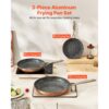 VEVOR Bratpfannen Set 3-tlg. (20 / 27 / 30 cm), Hochleistungs-Bratpfannen aus Aluminium (Antihaftbeschichtet), Kochpfanne Küchenkochgeschirr geeignet für Gas Elektro Induktion Grau – Bild 2
