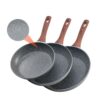 VEVOR Bratpfannen Set 3-tlg. (250 / 280 / 325 mm), Hochleistungs-Bratpfannen aus Aluminium (Antihaftbeschichtet), Kochpfanne Küchenkochgeschirr geeignet für Gas Elektro Induktion Grau