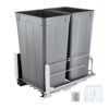 VEVOR ausziehbarer Abfallbehälter (50 Qt x2), doppelter Unterbau-Küchenabfallbehälter, Mülleimer mit Türsatz & Soft-Close-Schieberegler, für Küchenschrank Spüle unter der Theke (grau)