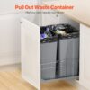 VEVOR ausziehbarer Abfallbehälter (50 Qt x2), doppelter Unterbau-Küchenabfallbehälter, Mülleimer mit Türsatz & Soft-Close-Schieberegler, für Küchenschrank Spüle unter der Theke (grau) – Bild 2