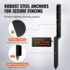 VEVOR Reparaturset für Zaunpfostenanker, 4er-Pack, Innendurchmesser 51 x 51 mm, robuste Stützpfähle für Zaunpfosten aus Stahl, Anker-Erdspieß zur Reparatur von schiefen, gebrochenen Holzzaunpfosten – Bild 3 VEVOR Reparaturset für Zaunpfostenanker, 4er-Pack, Innendurchmesser 51 x 51 mm, robuste Stützpfähle für Zaunpfosten aus Stahl, Anker-Erdspieß zur Reparatur von schiefen, gebrochenen Holzzaunpfosten – Bild 3