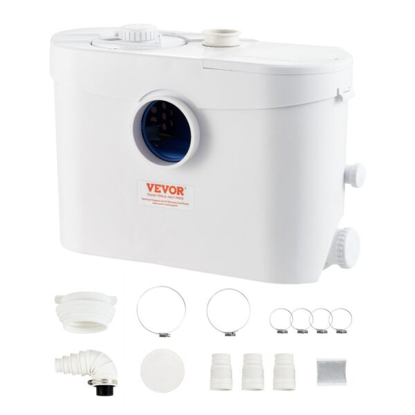 VEVOR Hebeanlage, 700 W, 9600 l/h Durchfluss, 10 m Förderhöhe, Zerkleinerer-Abwasserpumpe mit 3 Wassereinlässen für Toilette, Keller, Küche, Waschbecken, Badewanne, Abwasserentsorgung, Aufspülmaschine VEVOR Hebeanlage, 700 W, 9600 l/h Durchfluss, 10 m Förderhöhe, Zerkleinerer-Abwasserpumpe mit 3 Wassereinlässen für Toilette, Keller, Küche, Waschbecken, Badewanne, Abwasserentsorgung, Aufspülmaschine