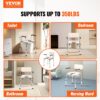 VEVOR Toilettenstuhl, Nachtstuhl mit Gepolstertem Sitz, Herunterklappbaren Armlehnen, 7-stufig Höhenverstellbar 490-640 mm, Abnehmbarer Eimer, 158,8 kg Belastbar, Tragbare Toilette für Erwachsene – Bild 2