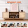 VEVOR Rattan-TV-Ständer 191cm Fernseher Boho-TV-Schrank Fernsehschrank Eiche – Bild 3