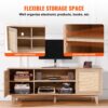 VEVOR Rattan-TV-Ständer 191cm Fernseher Boho-TV-Schrank Fernsehschrank Eiche – Bild 5