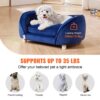 VEVOR Haustiersofa, Hundecouch für mittelgroße Hunde und Katzen, weiches samtiges Hundesofabett, 37 kg belastbares Katzensofa, Hundebett, Haustierbett Dunkelblau – Bild 3