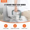 VEVOR Toilettensitzerhöhung WC Sitzerhöhung für Senioren 127 mm, erhöhter Toilettensitz einstellbar, Toilettenaufsatz für Senioren, Sitzerhöhung Toilette mit Griff, Toilettensitzerhöhungen Weiß – Bild 2