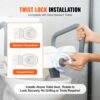 VEVOR Toilettensitzerhöhung WC Sitzerhöhung für Senioren 127 mm, erhöhter Toilettensitz einstellbar, Toilettenaufsatz für Senioren, Sitzerhöhung Toilette mit Griff, Toilettensitzerhöhungen Weiß – Bild 3