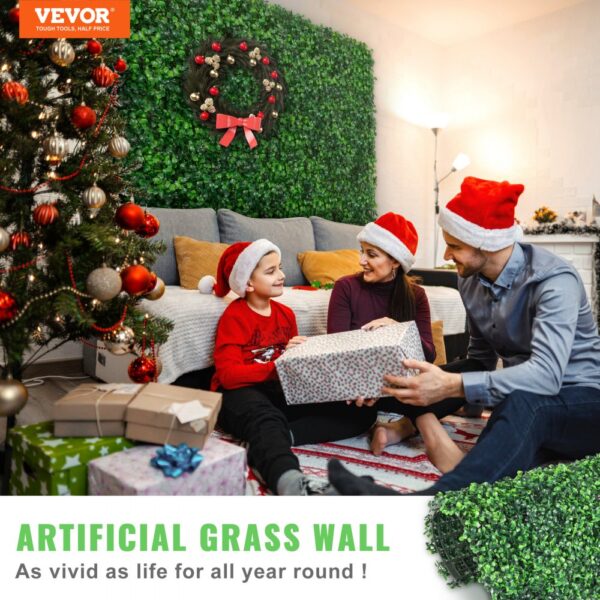 VEVOR Künstliche Hecke, 25,4 x 25,4 cm, 12 Stück, Buchsbaum-Heckenmatte, Kunstrasen-Hintergrundwand, Sichtschutzhecke, UV-geschützt, für Gartenzaun im Innen- und Außenbereich, Hinterhof – Bild 2 VEVOR Künstliche Hecke, 25,4 x 25,4 cm, 12 Stück, Buchsbaum-Heckenmatte, Kunstrasen-Hintergrundwand, Sichtschutzhecke, UV-geschützt, für Gartenzaun im Innen- und Außenbereich, Hinterhof – Bild 2