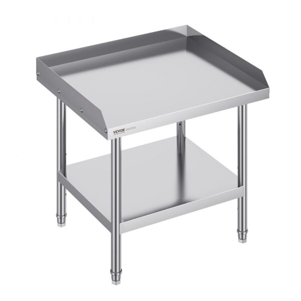 VEVOR Arbeitstisch aus Edelstahl, gewerblicher Arbeitstisch zur Lebensmittelzubereitung, 610 x 711 x 660 mm 3-seitiger Spritzschutz, robuster Zubereitungstisch Arbeitstisch mit einstellbarer Höhe