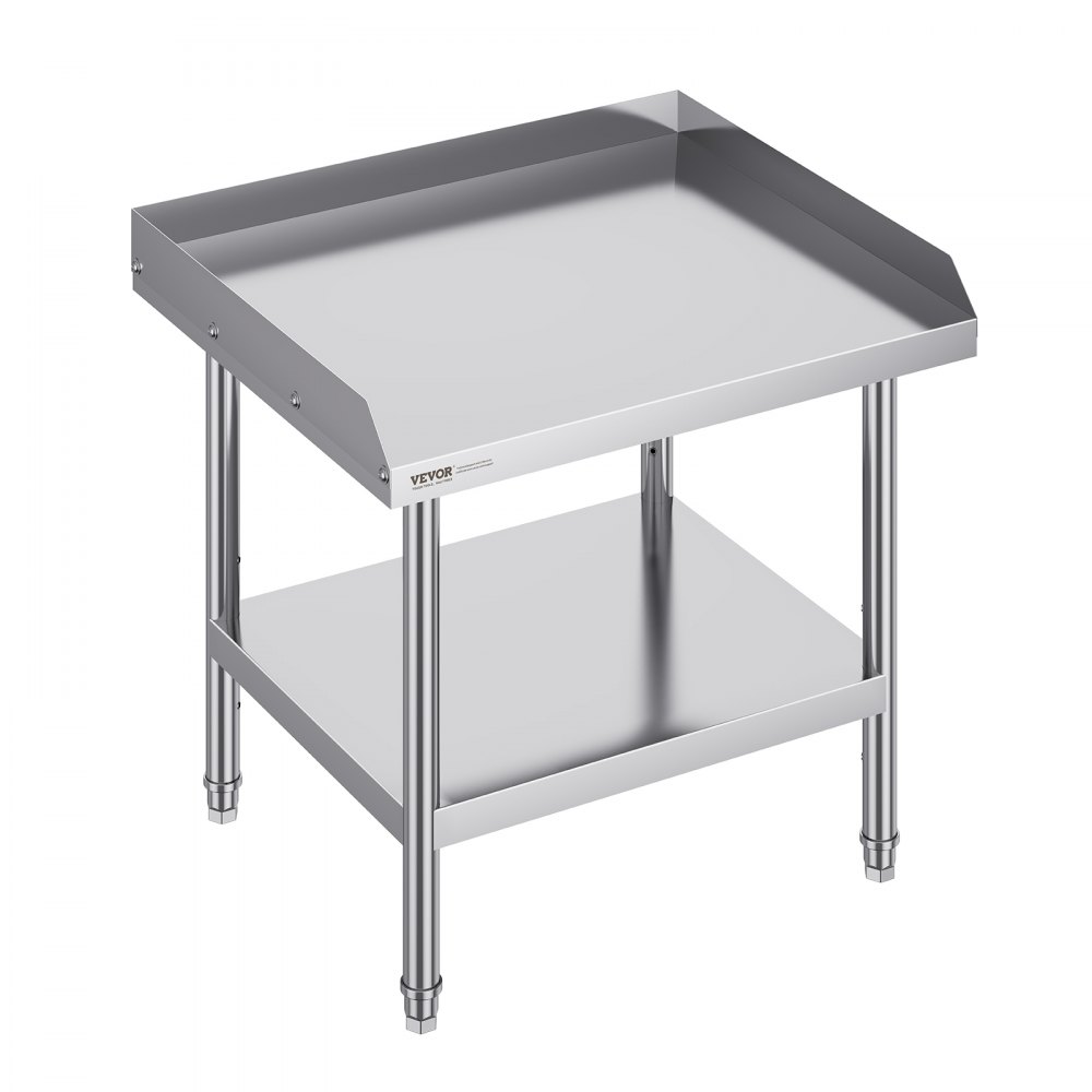 VEVOR Arbeitstisch aus Edelstahl, gewerblicher Arbeitstisch zur Lebensmittelzubereitung, 610 x 711 x 660 mm 3-seitiger Spritzschutz, robuster Zubereitungstisch Arbeitstisch mit einstellbarer Höhe