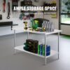 VEVOR Zubereitungstisch aus Edelstahl, Robuster Arbeitstisch aus Metall mit 3 einstellbaren Höhenstufen, gewerbliche Arbeitsstation für Küche, Garage, Restaurant, Hinterhof 762 x 1524 x 864 mm – Bild 4