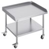 VEVOR Arbeitstisch aus Edelstahl, gewerblicher Arbeitstisch zur Lebensmittelzubereitung mit 4 Rädern, Lenkrollen, 3-seitiger Spritzschutz, 762 x 914 x 762 mm Arbeitstisch für Restaurants, Hotels