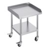 VEVOR Arbeitstisch aus Edelstahl, gewerblicher Arbeitstisch zur Lebensmittelzubereitung mit 4 Rädern, 3-seitiger Spritzschutzwand, 610 x 610 x 762 mm Arbeitstisch, Arbeitstisch für Restaurants