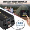 VEVOR Wechselrichter mit reiner Sinuswelle, 3000 Watt, DC 24 V auf AC 230 V, Wechselrichter fürs Auto, mit USB-Anschluss, LCD-Display, Fernbedienung und EU-Steckdosen, für Wohnmobil, LKW, Auto, Solaranlage, Reisen, Camping – Bild 4