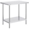 VEVOR Zubereitungstisch aus Edelstahl, 61 x 91 x 86 cm, 340 kg Tragkraft, robuster Metall-Arbeitstisch mit 3 einstellbaren Höhenstufen, gewerbliche Arbeitsstation für Küche, Garage, Restaurant, Hinter