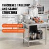 VEVOR Zubereitungstisch aus Edelstahl, 61 x 91 x 86 cm, 340 kg Tragkraft, robuster Metall-Arbeitstisch mit 3 einstellbaren Höhenstufen, gewerbliche Arbeitsstation für Küche, Garage, Restaurant, Hinter – Bild 3