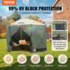 VEVOR Pop-Up-Pavillonzelt, Pop-Up-Zelt mit 6-seitigem Baldachin, Sonnenschutz mit 6 abnehmbaren Sichtschutz-Windtüchern und Netzfenstern, 10 x 10 Fuß, Schnellaufbau-Zelt mit Moskitonetz, Armeegrün – Bild 2