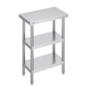 VEVOR Lebensmittel-Zubereitungstisch Edelstahl, Arbeitstisch für gewerbliche Küchen, mit 2 verstellbaren Unterregalen, 356 x 610 x 864 mm Zubereitungstisch aus Metall für Grill, Küche, Zuhause