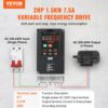 VEVOR Frequenzumrichter VFD 2 PS, 1,5 kW, 7,5 A, 1- oder 3-phasiger 220-V-Eingang auf 3-phasigen 220-V-Ausgang, 40-60-Hz-Eingang, 0-400-Hz-Ausgang, VFD für Spindelmotor-CNC-Drehzahlregelung – Bild 2