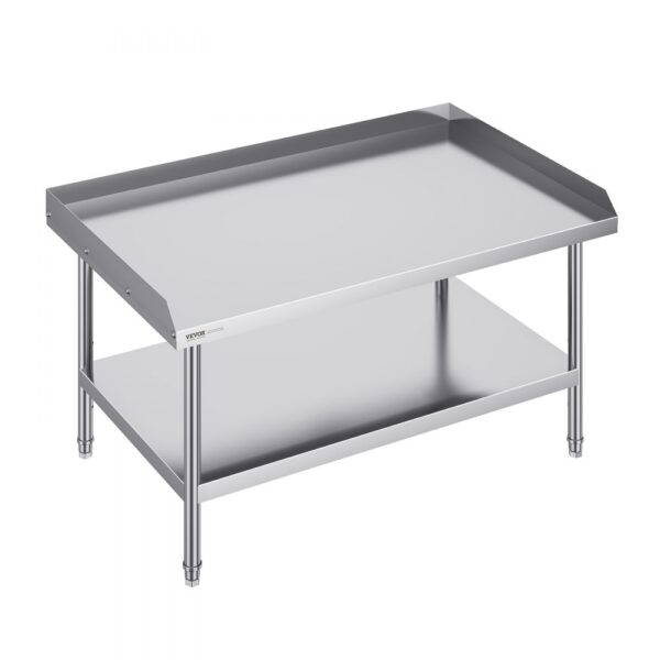 VEVOR Arbeitstisch Edelstahl, gewerblicher Arbeitstisch zur Lebensmittelzubereitung, 3-seitiger Spritzschutz, 762 x 1219 x 660 mm 689 kg Tragfähigkeit, mit einstellbarer Höhe für Restaurants VEVOR Arbeitstisch Edelstahl, gewerblicher Arbeitstisch zur Lebensmittelzubereitung, 3-seitiger Spritzschutz, 762 x 1219 x 660 mm 689 kg Tragfähigkeit, mit einstellbarer Höhe für Restaurants