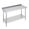 VEVOR Edelstahl-Arbeitstisch, gewerblicher Arbeitstisch zur Lebensmittelzubereitung, 610 x 1524 x 914 mm robuster Arbeitstisch aus Metall mit einstellbarer Höhe für Restaurant, Zuhause und Hotel