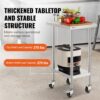 VEVOR Arbeitstisch Edelstahl, Zubereitungstisch 610 x 457 x 954,6 mm, 290 kg Tragkraft, mit 4 Rädern, 3 einstellbaren Höhenstufen, Arbeitstisch zur Lebensmittelzubereitung für gewerbliche Restaurants – Bild 3