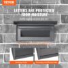 VEVOR Mauerdurchwurf Briefkasten Einbaubriefkasten 320x158x430mm dunkelgrau – Bild 2