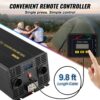 VEVOR Wechselrichter mit reiner Sinuswelle, 5000 Watt, Spannungswandler, DC 12 V auf AC 230 V Auto-Wechselrichter mit LCD-Display, USB-Anschluss und Fernbedienung, Spannungswandler für Auto, Wohnmobil, LKW, Solaranlage, Reisen, Camping – Bild 4