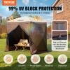 VEVOR Pop-Up-Pavillonzelt, Pop-Up-Zelt mit 4-seitigem Baldachin, Sonnenschutz mit 4 abnehmbaren Sichtschutz-Windtüchern und Netzfenstern, 6 x 6 Fuß, Schnellaufbau-Zelt mit Moskitonetz, braun – Bild 2