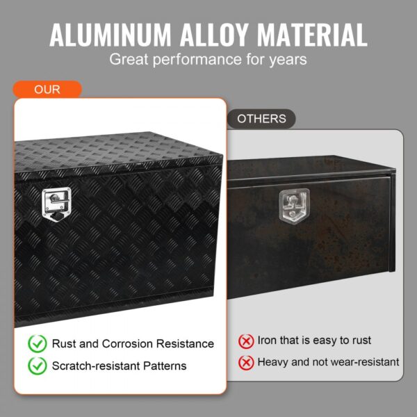 VEVOR Truckbox Werkzeugbox, Unterboden-Anhängerbox, Werkzeugkasten 1524 x 610 x 610 mm Pickup-Aufbewahrungsbox, Aluminiumlegierung, 50 kg belastbarer Werkzeugkasten, abschließbare Aufbewahrungsbox – Bild 4