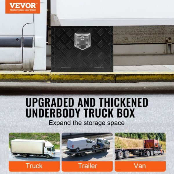VEVOR Truckbox Werkzeugbox, Unterboden-Anhängerbox, Werkzeugkasten 46 x 32 x 36 cm Pickup-Aufbewahrungsbox, Aluminiumlegierung, 20 kg belastbarer Werkzeugkasten, abschließbare Aufbewahrungsbox – Bild 2